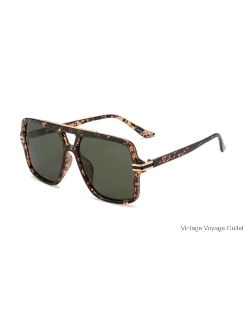 Retro Oversized Polarized Square Sunglasses Lightweight UV Protection